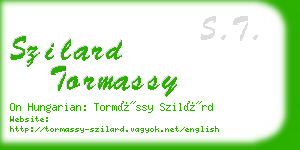 szilard tormassy business card